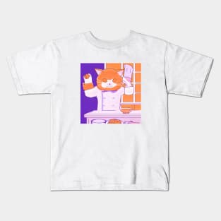 orange cat cooking 03 Kids T-Shirt